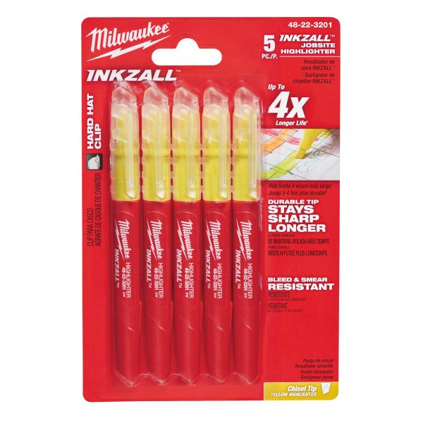 INKZALL Leuchtmarker gelb / Milwaukee # 48223201 / EAN: 045242482573