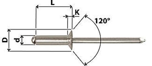 Blindnieten N11 Alu / Inox, Ø 4,0 mm, diverse Längen