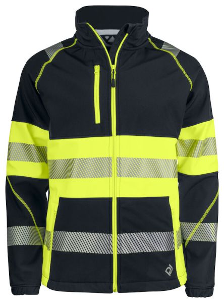 6443 SOFTSHELL JACKE EN ISO 20471 KLASSE 1 - 0011 gelb-schwarz - XXXXL